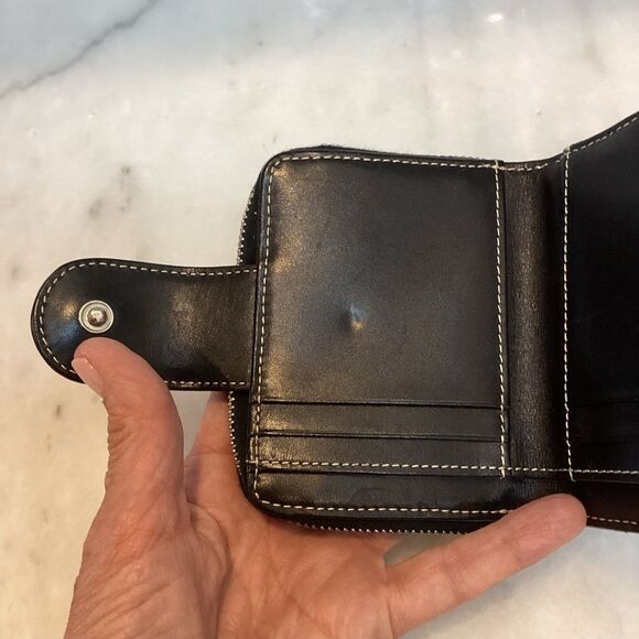 Dooney & Bourke Black Pebbled Leather Bifold Wallet - Picture 13 of 14